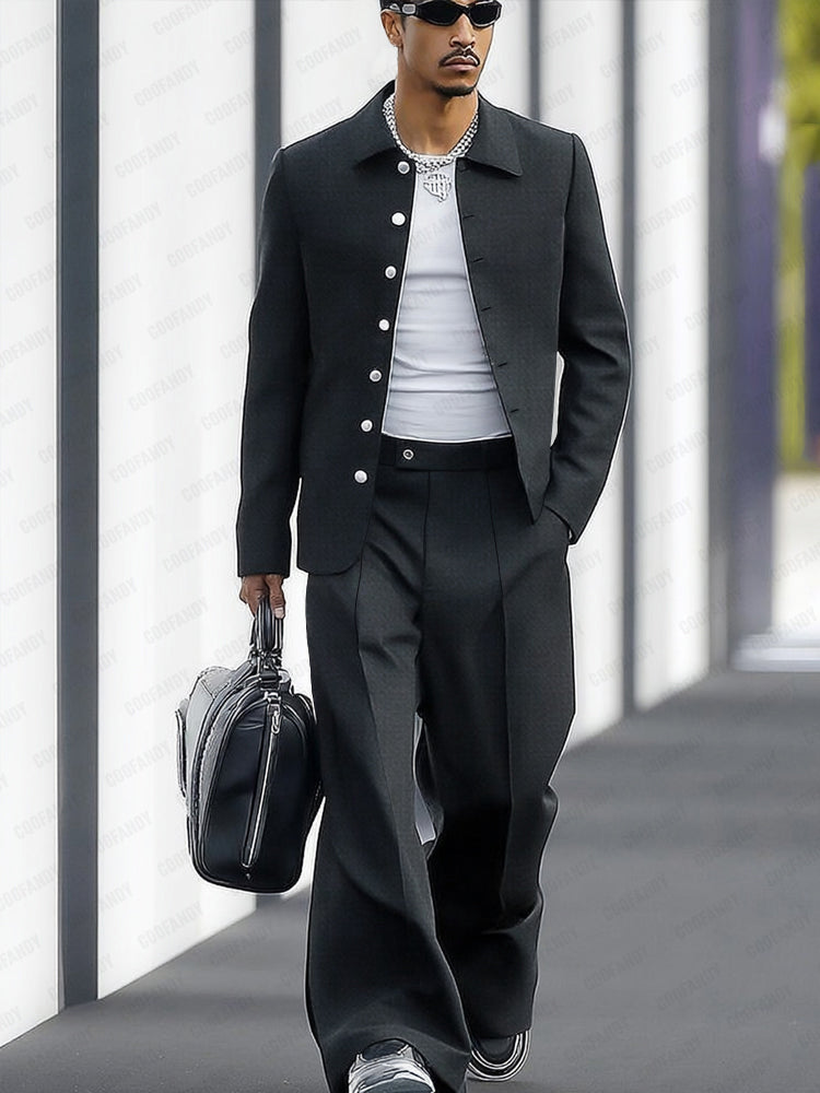 Fashion Wide-Leg Thin Suit Set