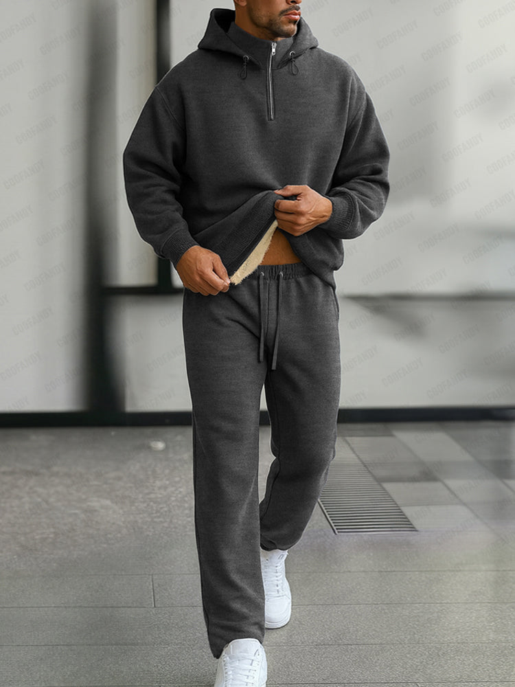 Warm Fleece-Lined Tracksuit Set