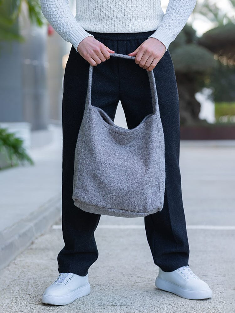 Soft Tweed Canvas Shoulder Bag