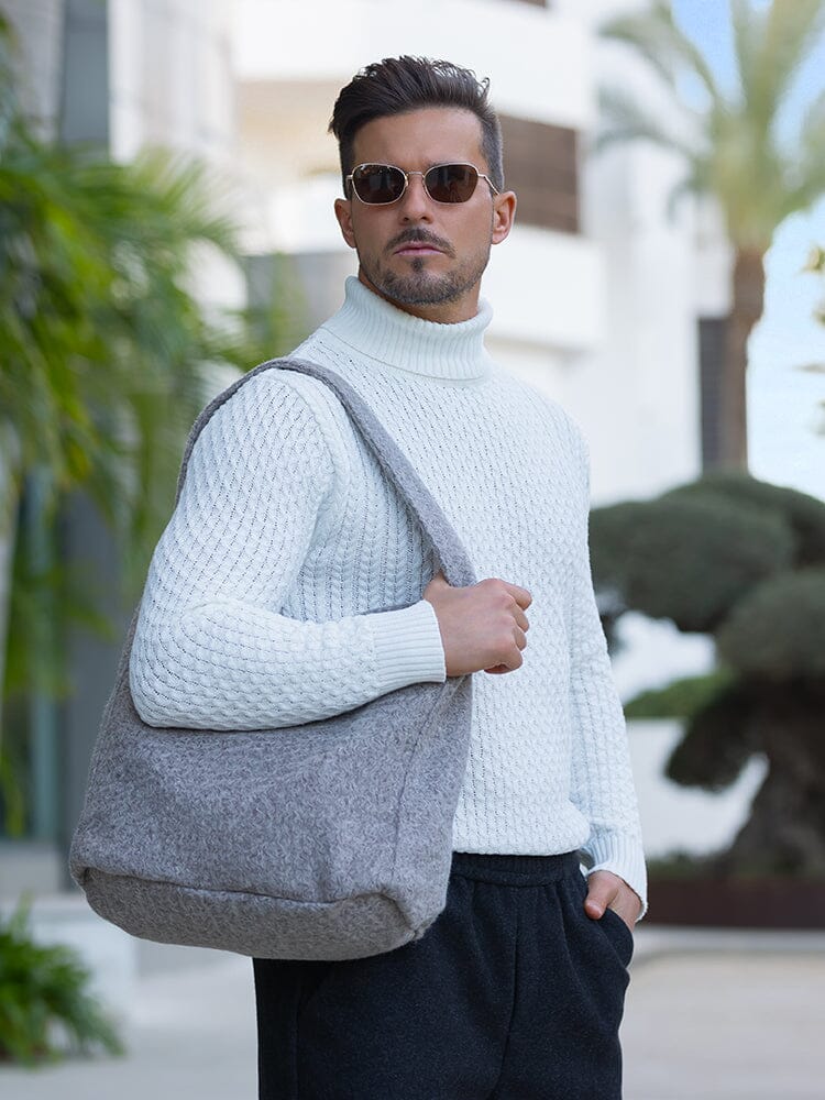 Soft Tweed Canvas Shoulder Bag