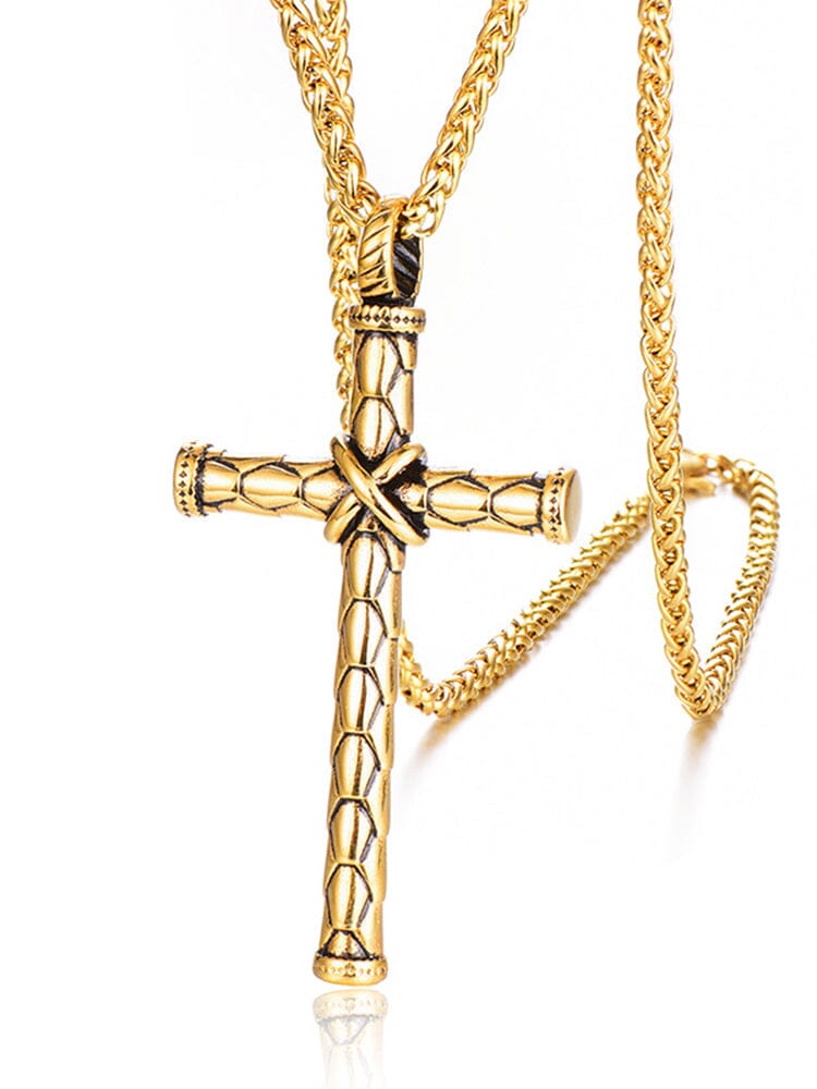 Vintage Cross Pendant Chain Necklace
