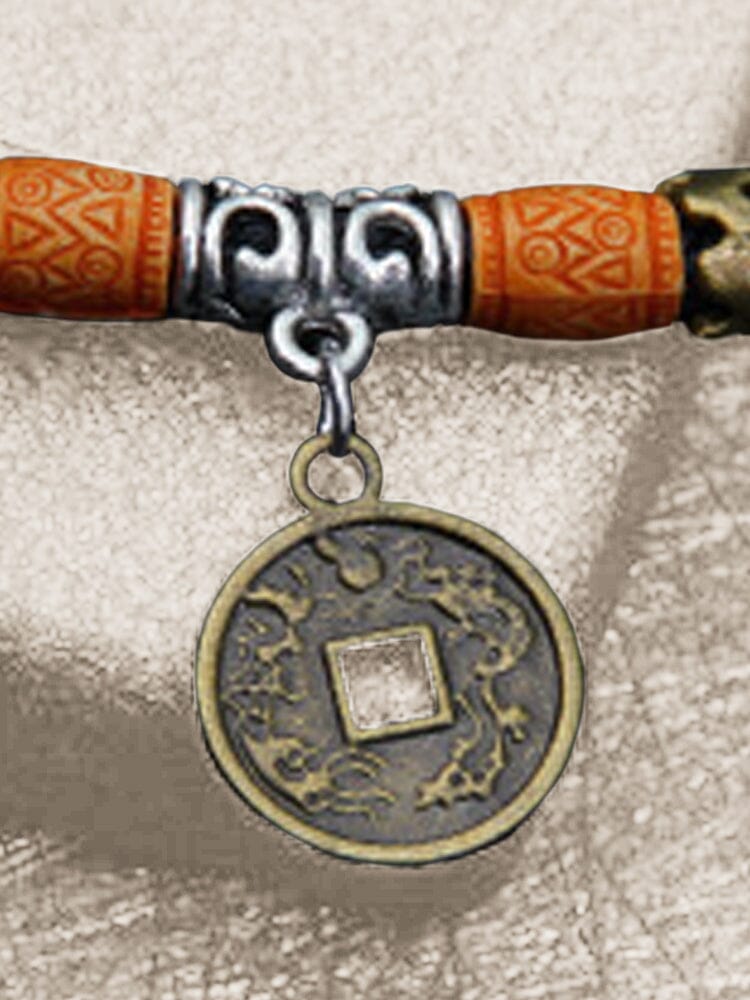 Faux Turquoise Bead Coin Pendant Accessory