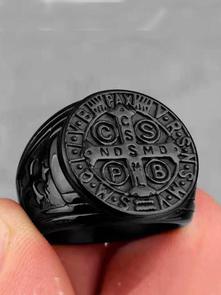 Vintage Signet Style Crucifix Rings